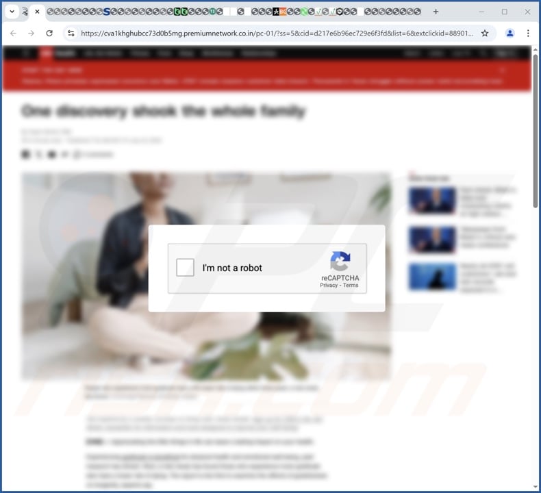 premiumnetwork.co[.]in pop-up redirige