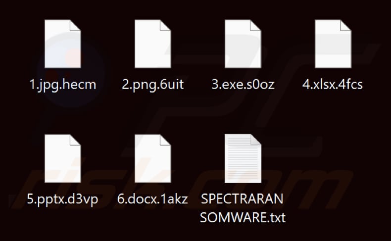 Archivos cifrados por el ransomware Spectra (extensión aleatoria)