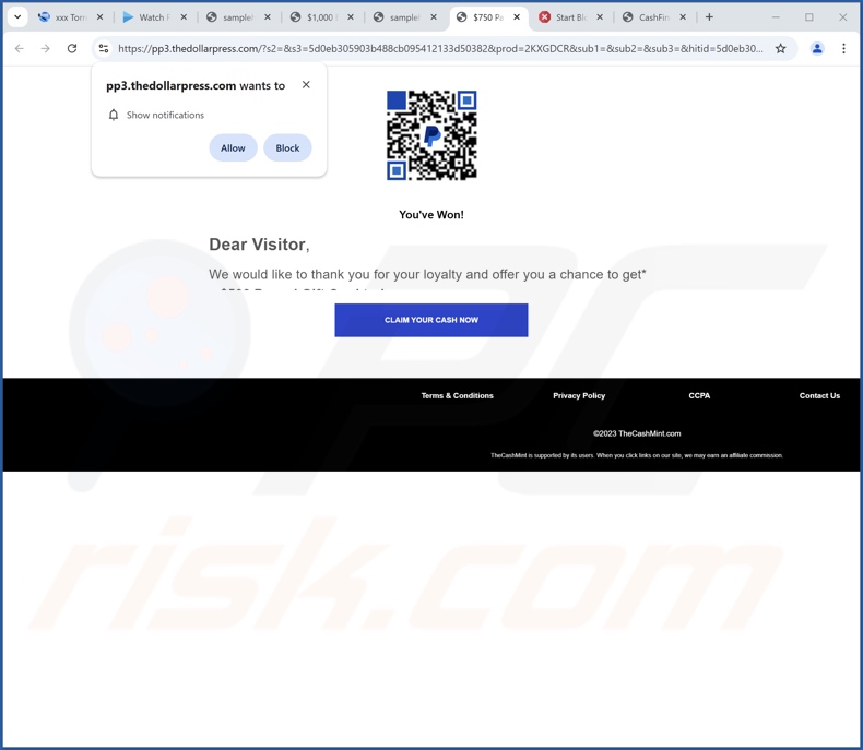 thedollarpress[.]com pop-up redirig