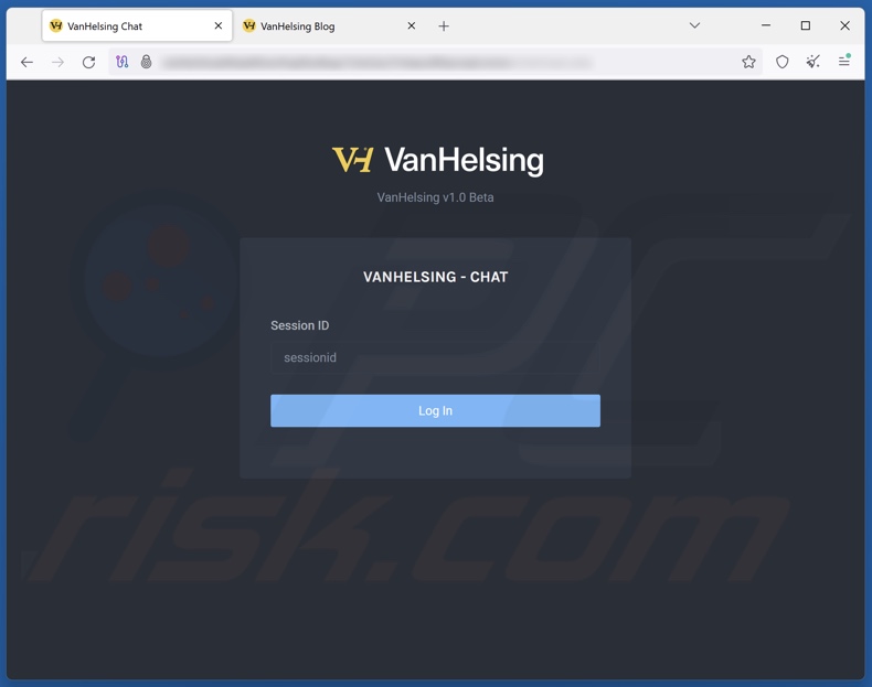 VanHelsing ransomware sitio web de chat