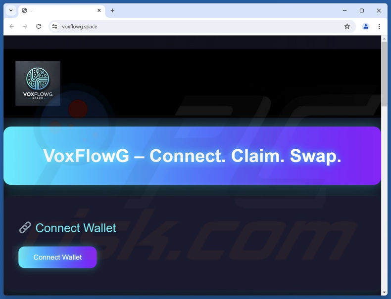 VoxFlowG USDT Airdrop spam correo electrónico promovido sitio estafa