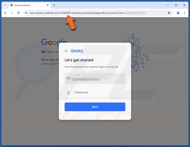 Your Emails Will No Longer Be Delivered correo electrónico fraudulento promovido sitio de phishing