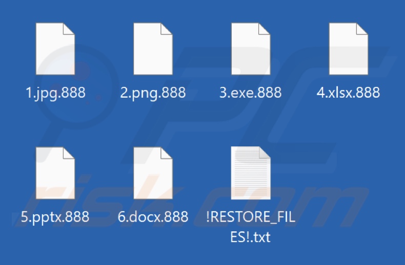 Archivos cifrados por el ransomware 888 (extensión .888)