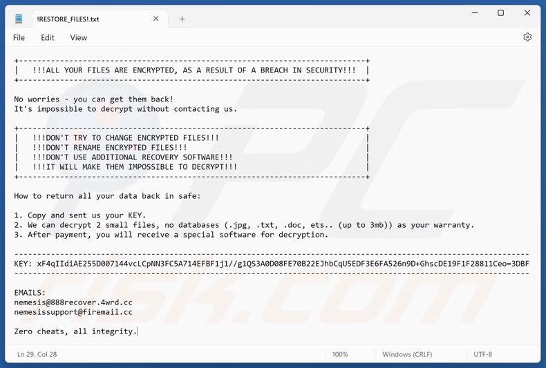 888 ransomware nota de rescate (!RESTORE_FILES!.txt)
