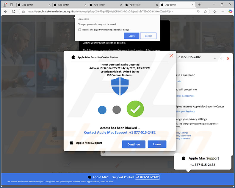 Apple Mac Security Center estafa