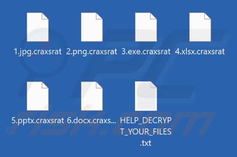 Archivos cifrados por el ransomware Craxsrat (extensión .craxsrat)