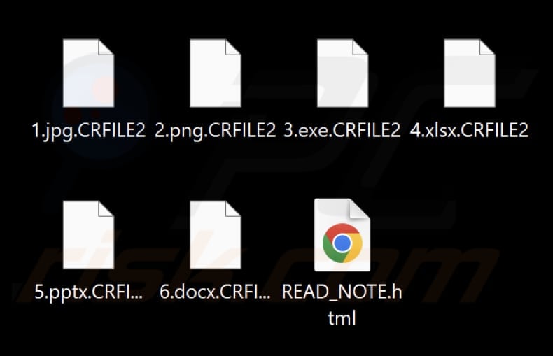 Archivos cifrados por el ransomware CRFILE (extensión .CRFILE2)