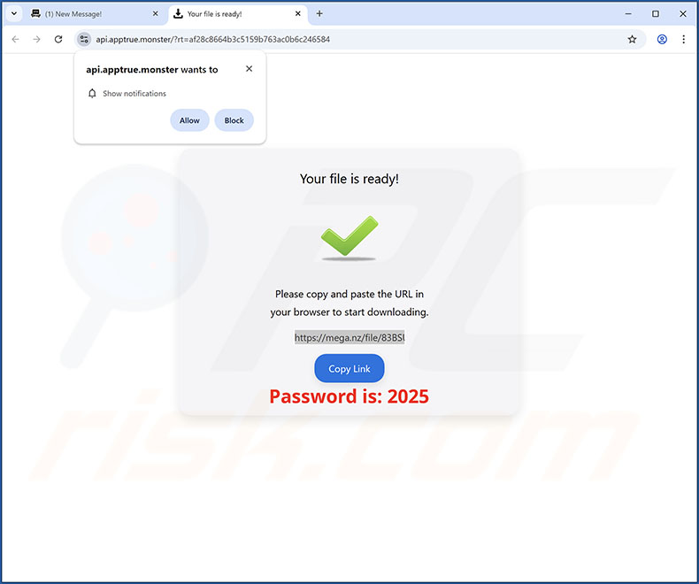 Sitio web utilizado para promocionar Crowq. Utils Sol PUA (apptrue[.]monster)