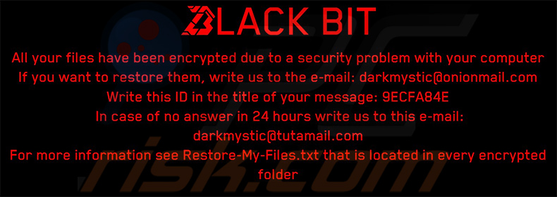DarkMystic (BlackBit) ransomware papel pintado