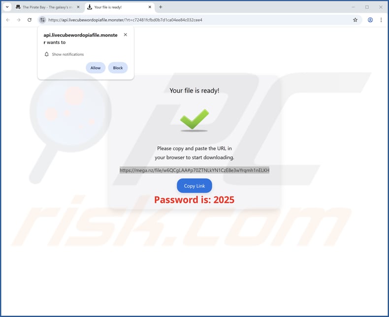 Sitio web utilizado para promocionar la PUA Ginapc Quor Utils