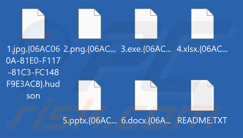 Archivos cifrados por el ransomware Hudson (extensión .{ID de la víctima}.hudson)