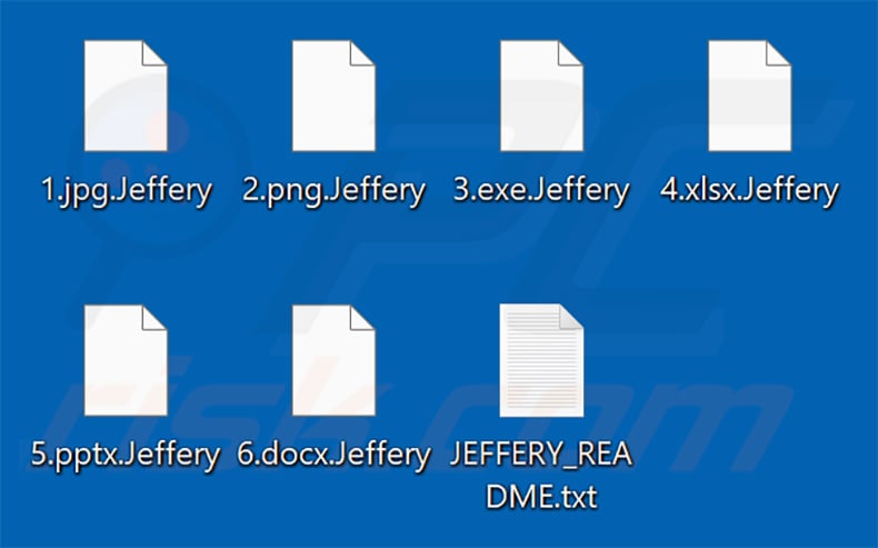 Archivos cifrados por el ransomware Jeffery (extensión .Jeffery)
