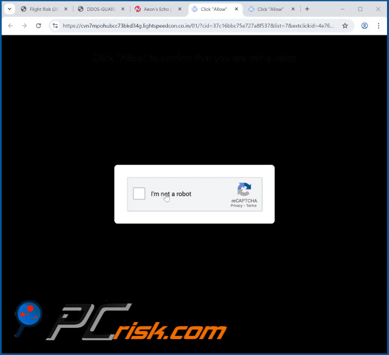 lightspeedcon.co[.]in apariencia del sitio web (GIF)