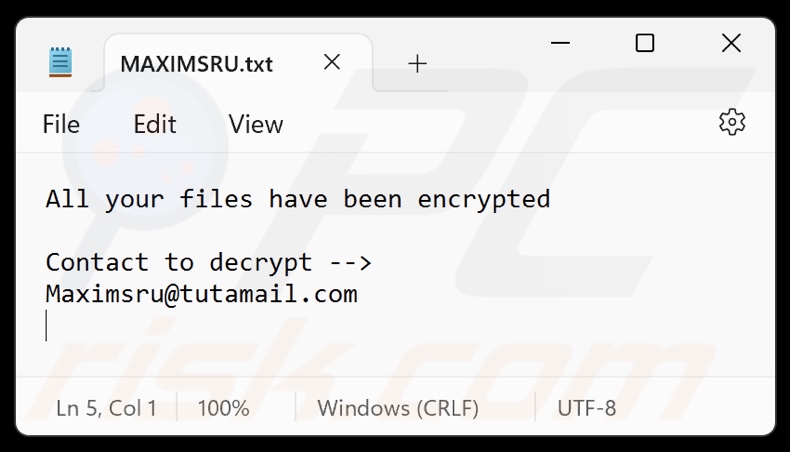 Maximsru ransomware nota de rescate (MAXIMSRU.txt)