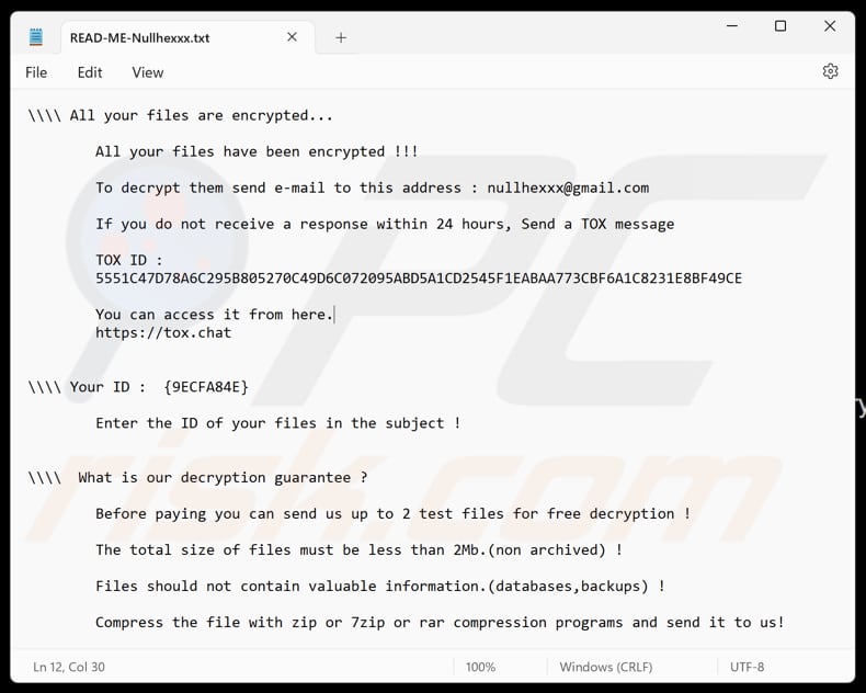 Nullhexxx ransomware archivo de texto (READ-ME-Nullhexxx.txt)