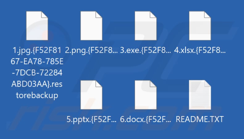 Archivos cifrados por el ransomware RestoreBackup (extensión .restorebackup)