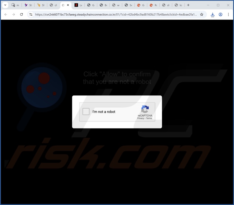 steadychainconnection.co[.]in pop-up redirige
