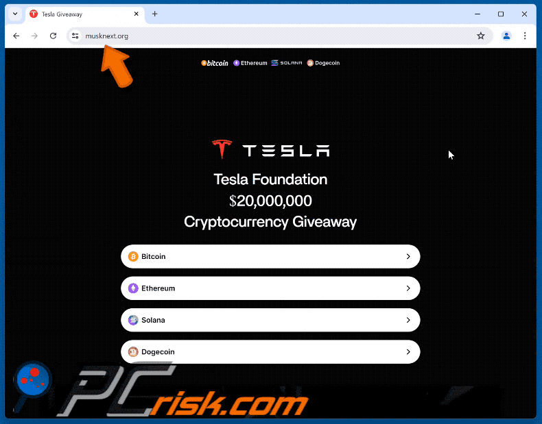 Aparición de la estafa del sorteo de la Fundación Tesla
