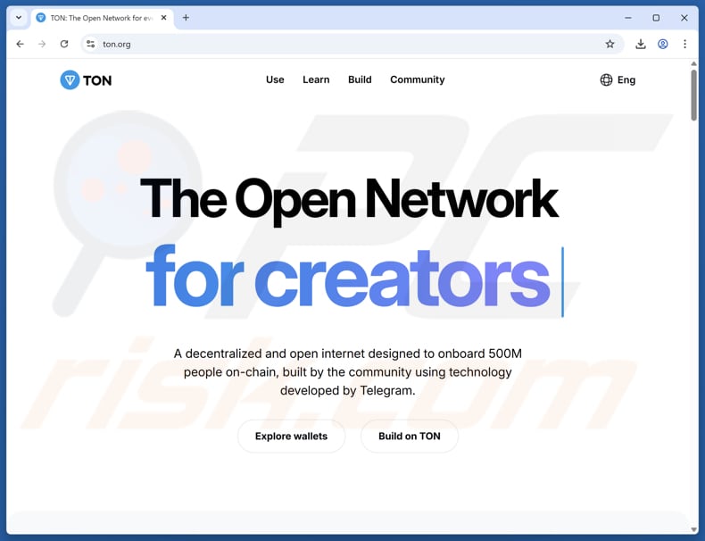 Estafa TON Guard sitio web real de TOM (ton.org)