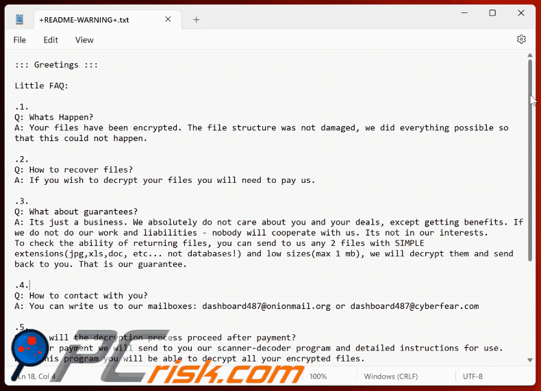 Nota de rescate del ransomware Bbq (+README-WARNING+.txt) GIF