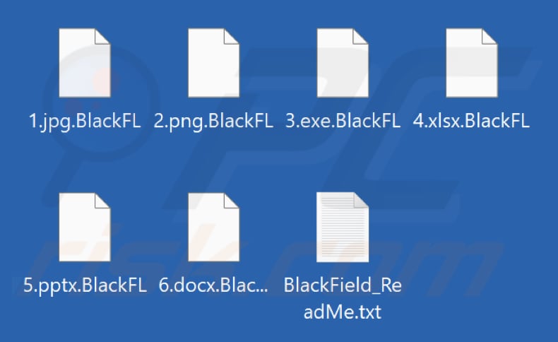 Archivos cifrados por el ransomware BlackFL (extensión .BlackFL)
