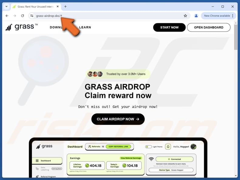 Grass Airdrop estafa