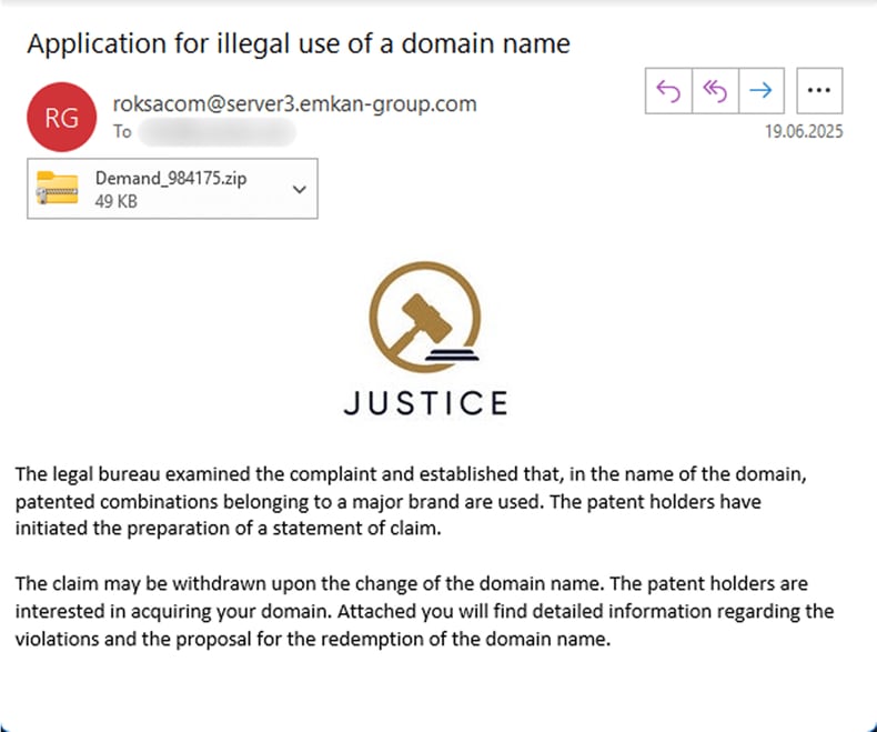 Efimer trojan promoviendo email (source securelist.com)
