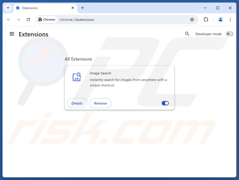 Eliminación de extensiones de Google Chrome relacionadas con find.searchtheimage.com