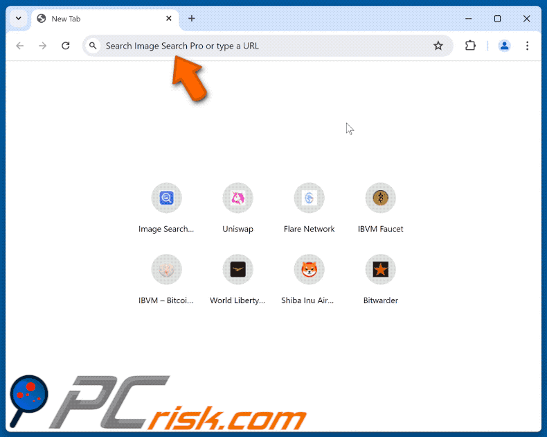 El secuestrador del navegador Image Search Pro redirigiendo a Google (GIF)