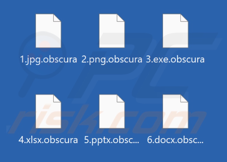 Archivos cifrados por el ransomware Obscura (extensión .obscura)