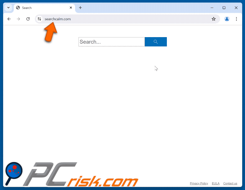 Searchcalm.com redirige a bing.com a través de finesearcher.com