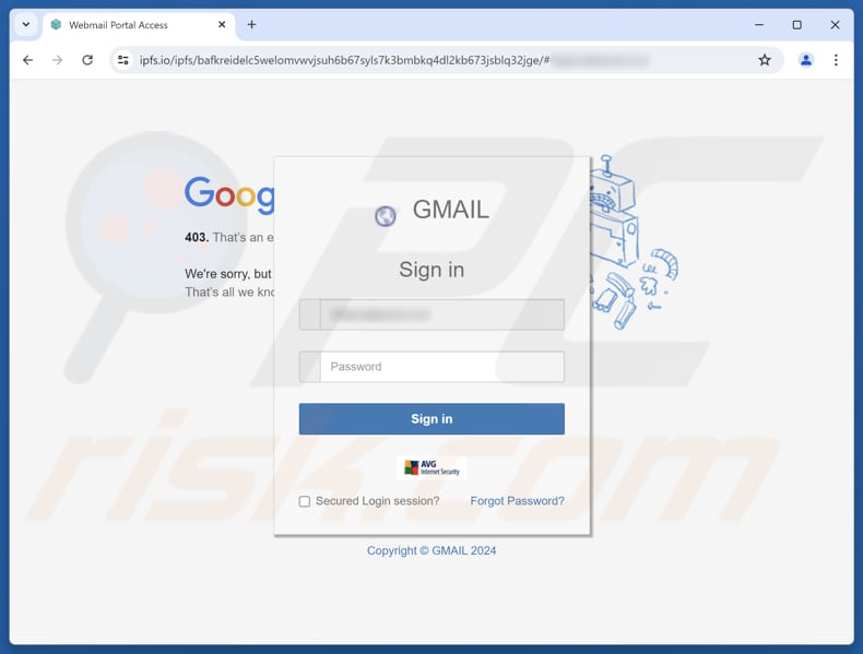 Alerta de seguridad: hemos detectado un sitio de phishing con malware troyano en un correo electrónico fraudulento