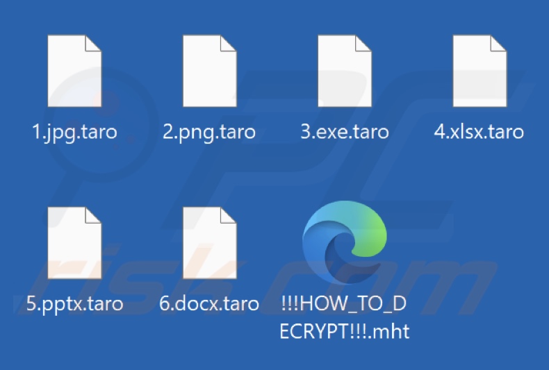Archivos cifrados por el ransomware Taro (extensión .taro)