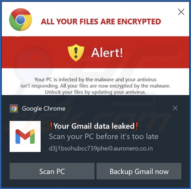 Anuncio mostrado por la página web auronero.co[.]in
