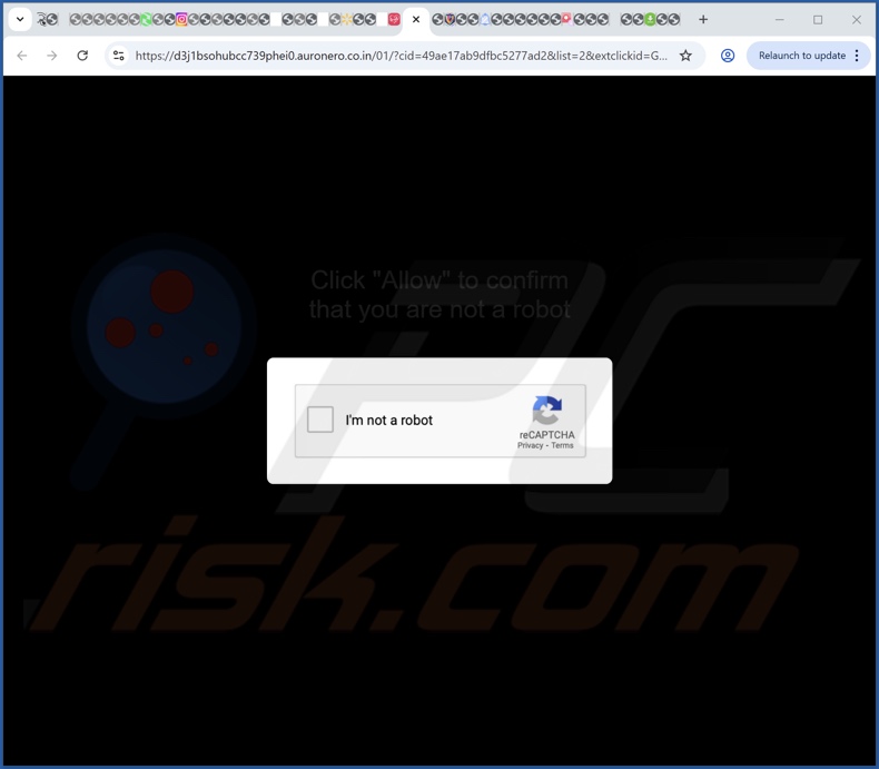 auronero.co[.]in pop-up redirects
