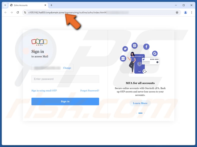 Meta Ads Critical Copyright Violations Página de phishing para estafas por correo electrónico