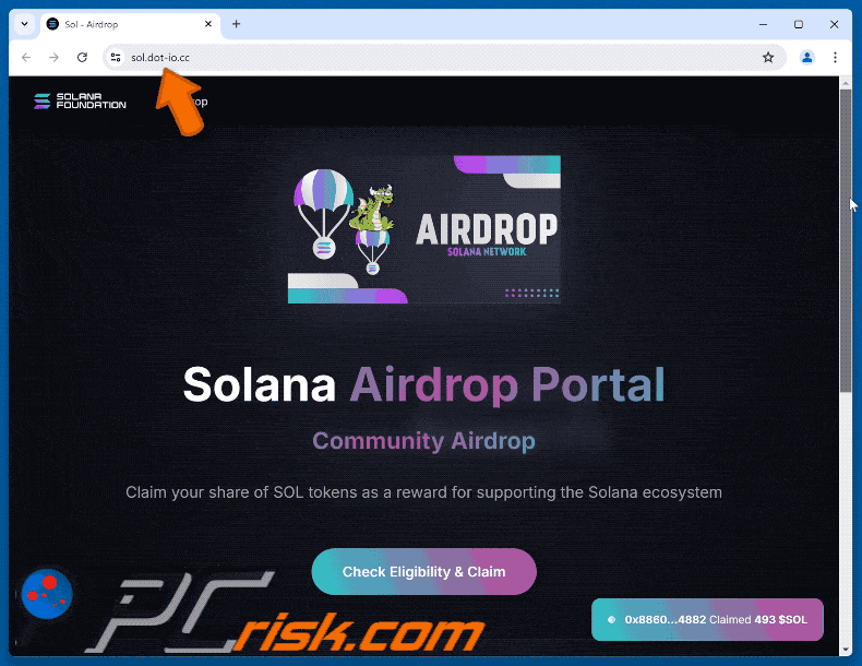 Solana airdrop email apariencia de estafa