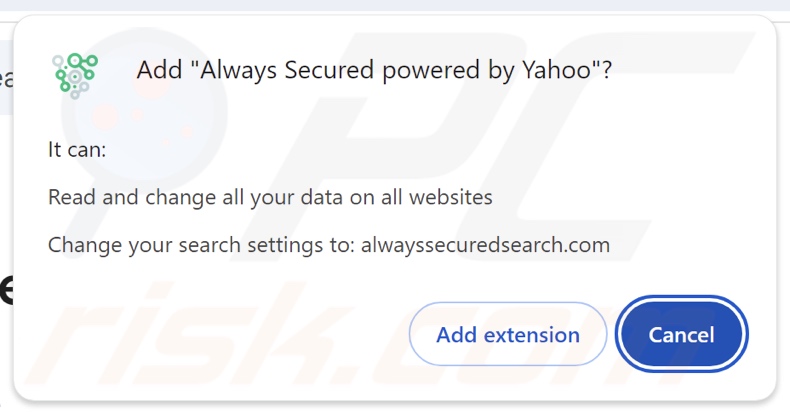 Always Secured powered by Yahoo secuestrador del navegador que solicita permisos