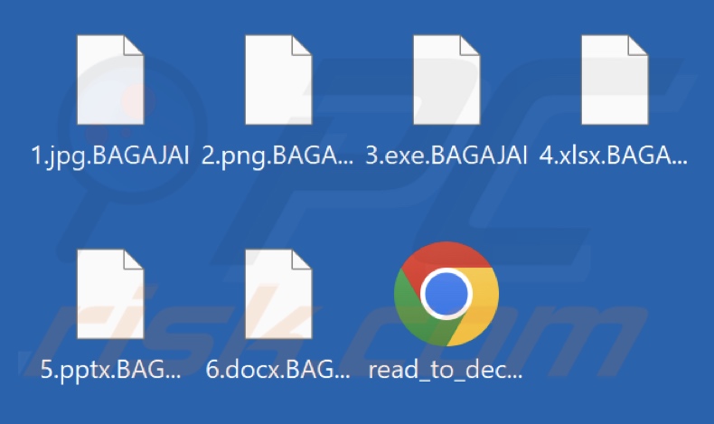 Files encrypted by BAGAJAI ransomware (.BAGAJAI extension)
