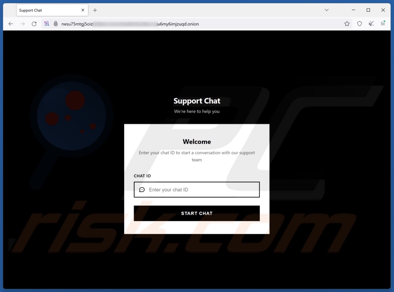 Benzona ransomware sitio web