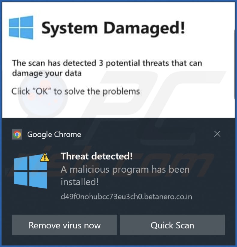 betanero.co[.]in notificación