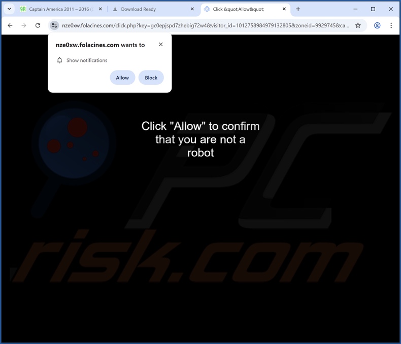 folacines[.]com pop-up redireccionamientos