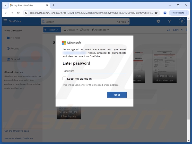 Mediterranean Shipping Company correo electrónico fraudulento que promocionaba un sitio web de phishing