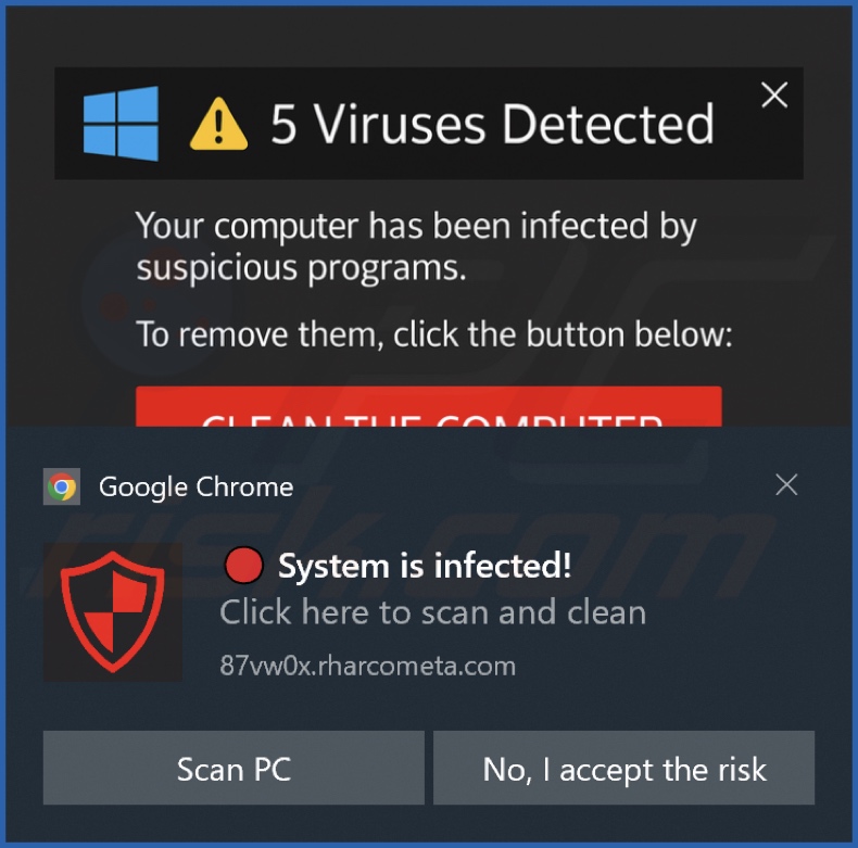 Anuncio publicado por la página web rharcometa[.]com