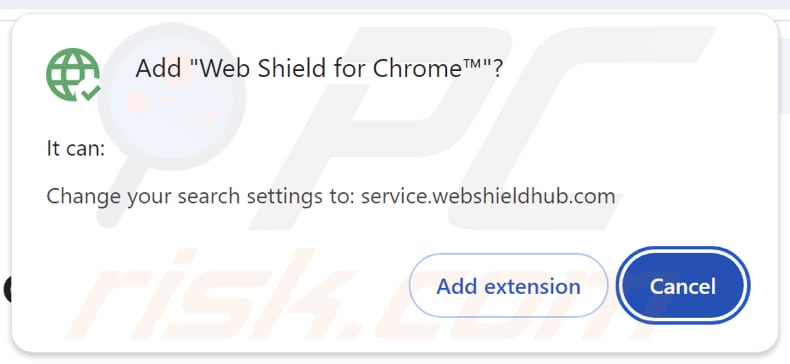 Web Shield para el secuestrador del navegador Chrome que solicita permisos