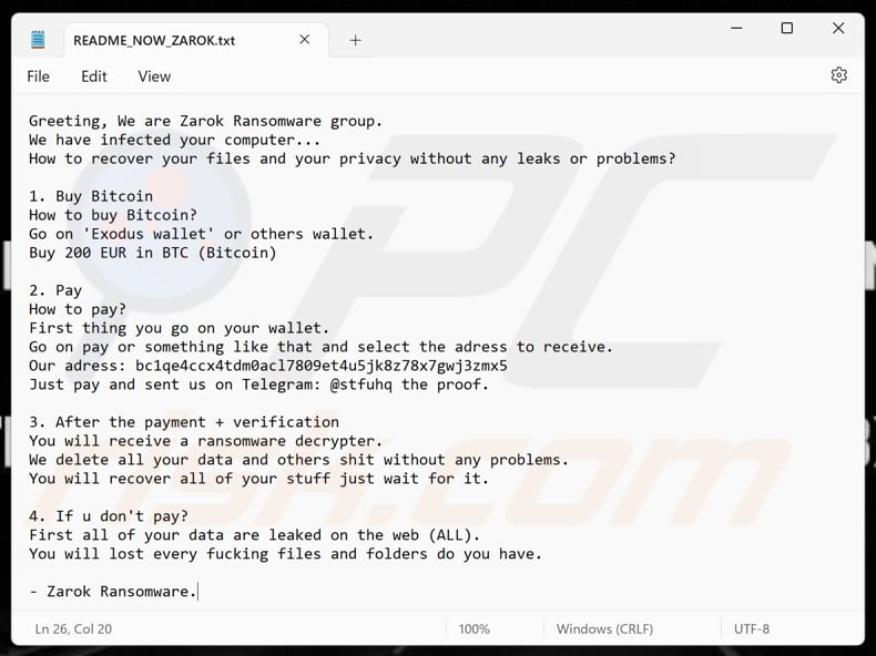 Zarok ransomware archivo de texto (README_NOW_ZAROK.txt)