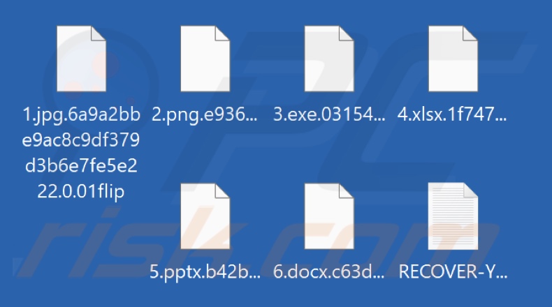 Archivos cifrados por el ransomware 01Flip (extensión .01flip)