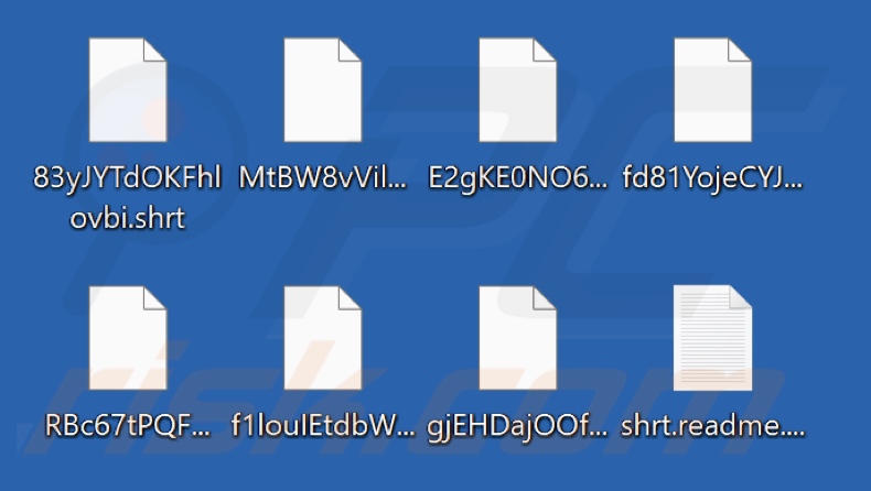 Archivos cifrados por el ransomware Black Shrantac (extensión .shrt)