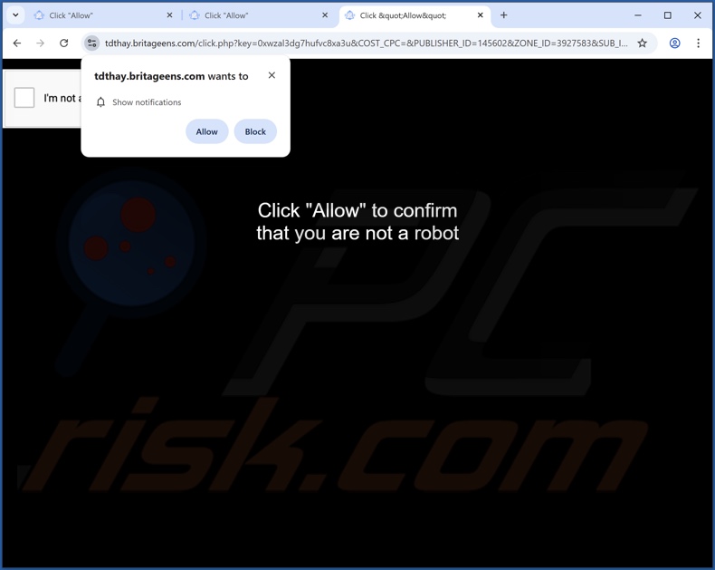britageens[.]com pop-up redireccionamientos