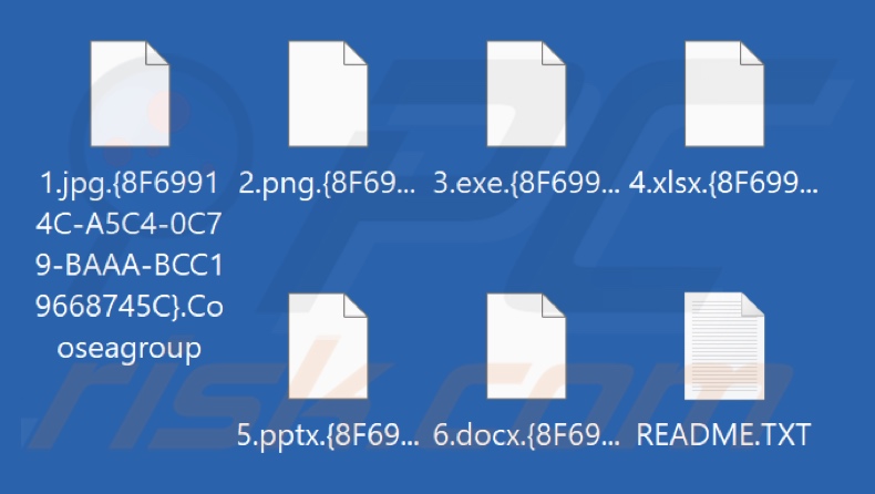 Archivos cifrados por el ransomware Cooseagroup (extensión .Cooseagroup)
